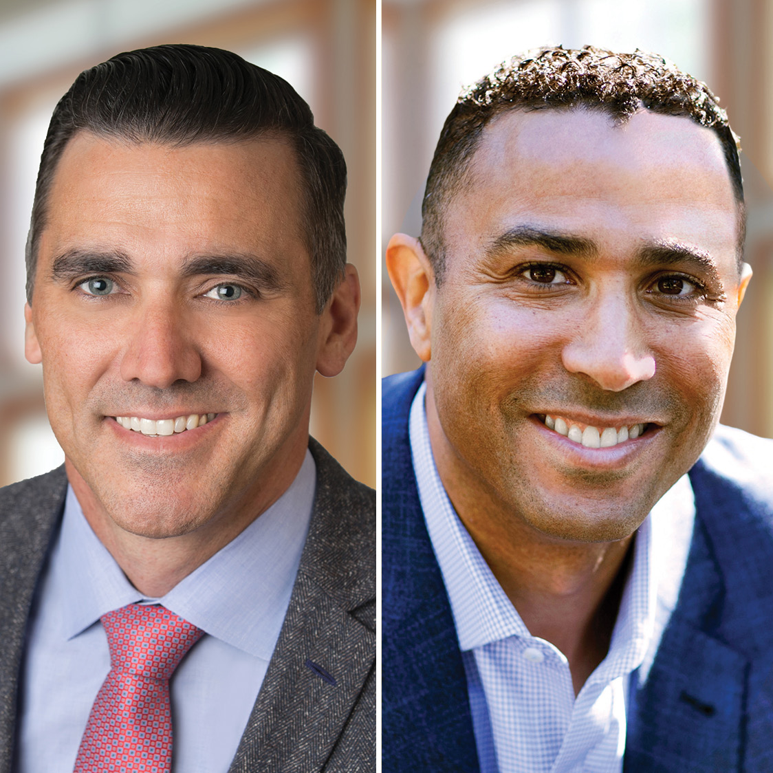 Historical paired portraits of Dallas Tanner on the left and Charles Young on the right