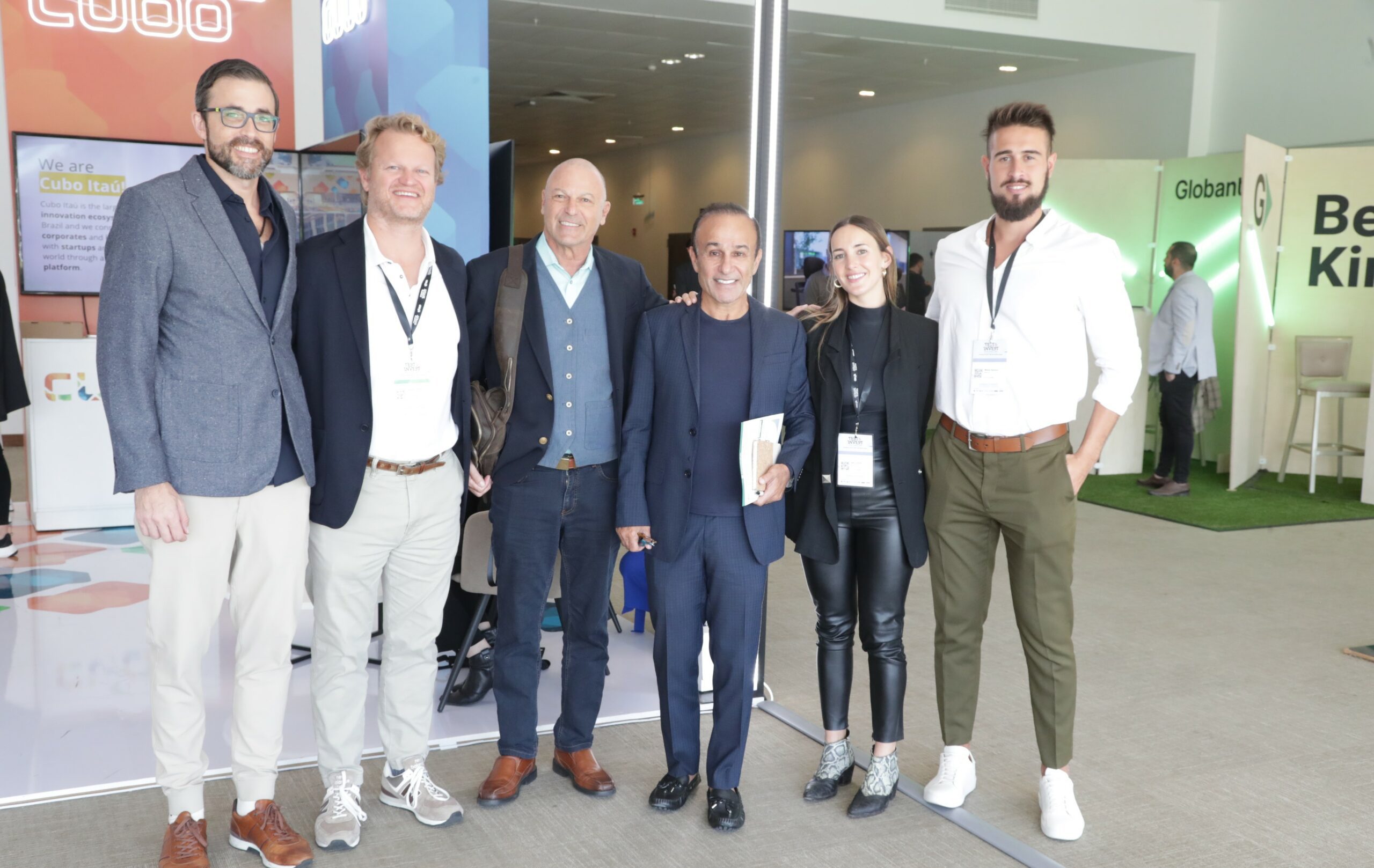 Mana Tech team at an event in Uruguay, with Charly Esnal at far left