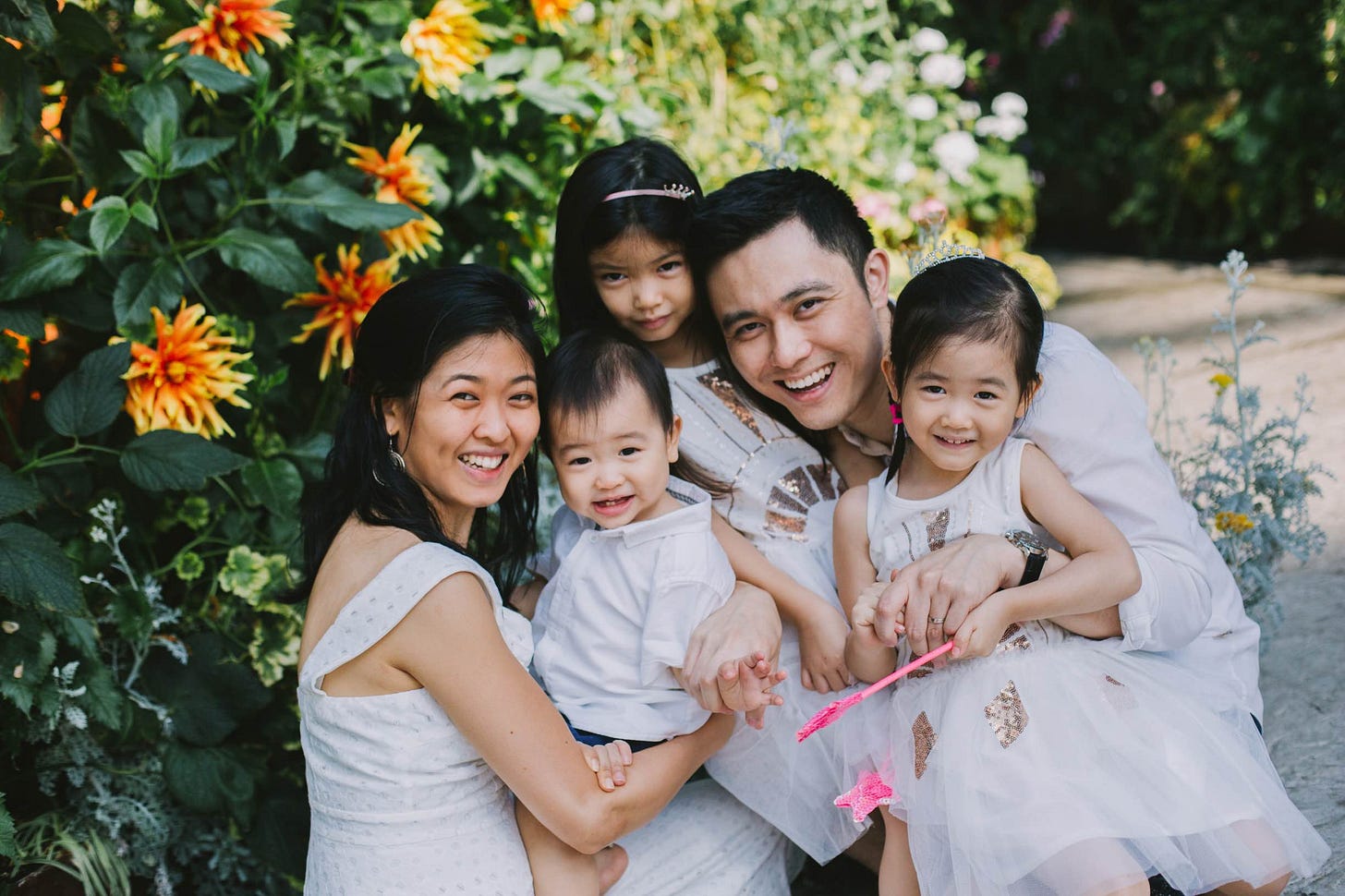 CheeTung Leong with his wife and three children in a family photograph
