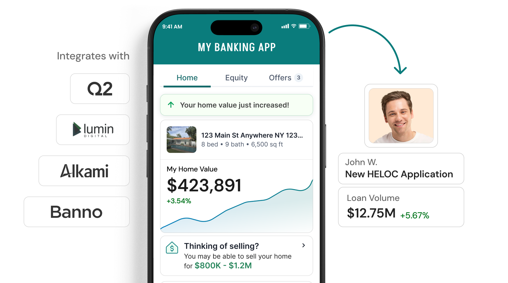 Chimney Home embedded homeowner dashboard product screenshot