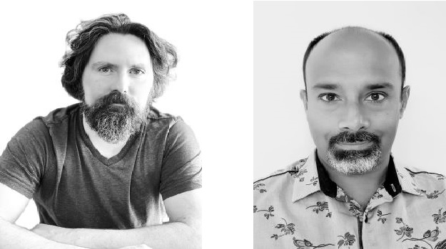 Press photographs of Chris Hart, left, and Creyon Bio co-founder Swagatam Mukhopadhyay, right