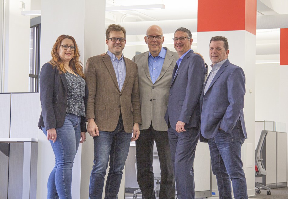 Jennette Smith Kotila, Chris Heaton, Terry Oprea, Richard Donley and Todd Haight in MCCI's expanded Detroit office