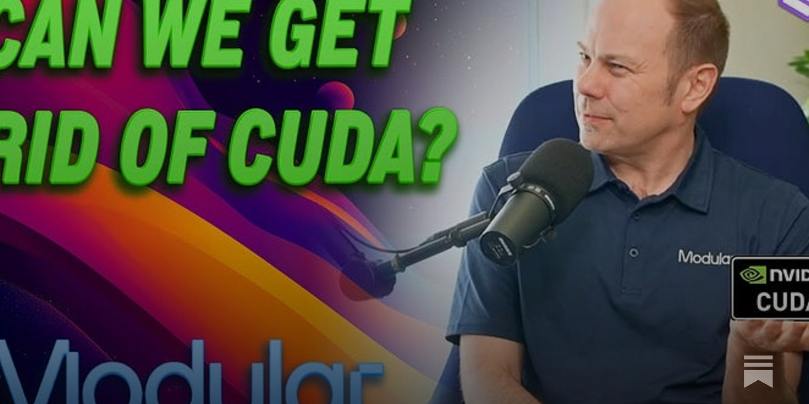 Chris Lattner speaking into a studio microphone during a Latent Space interview