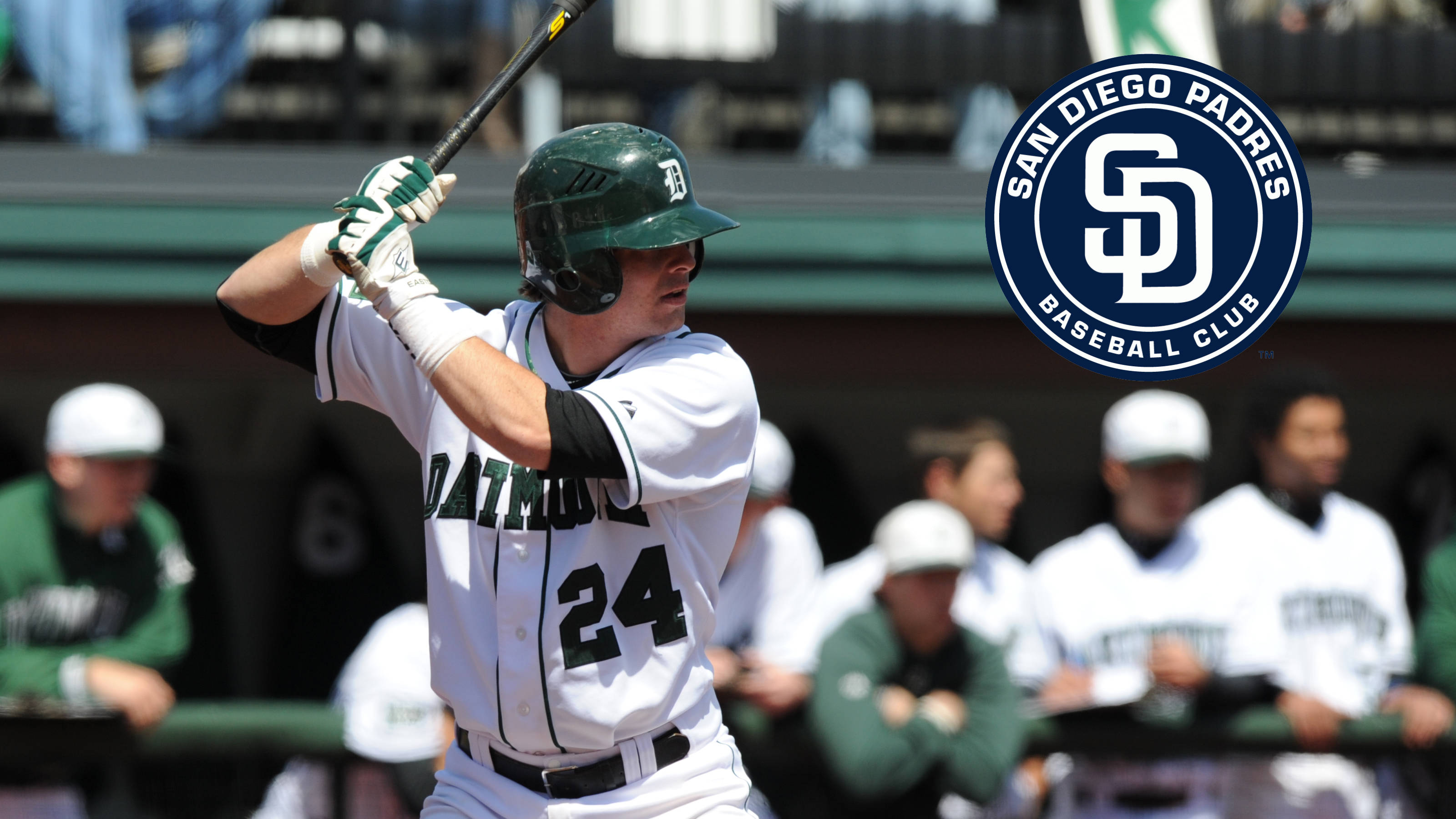 Chris O'Dowd batting for Dartmouth, in a 2012 draft announcement photograph