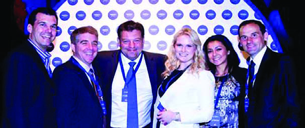 Chris Robichaud at left with marketing colleagues at NIVEA’s centenary celebration in Milan