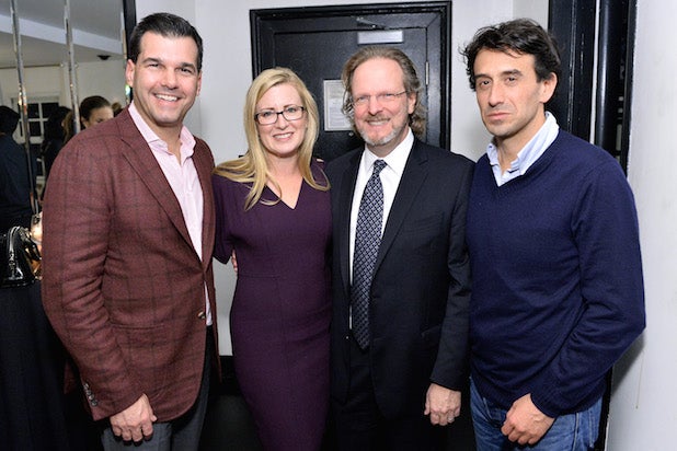 Chris Robichaud with Jeri Ward, Bob Gazzale and Daniel Katz at an AFI Fest dinner