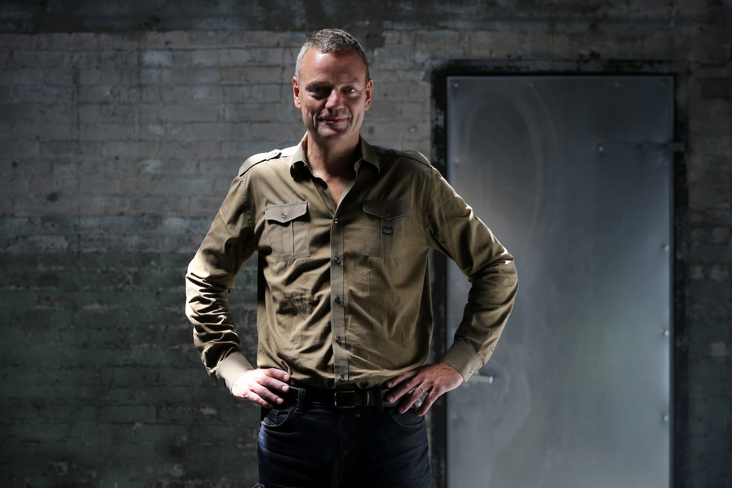Christopher Ahlberg standing inside Recorded Future's Somerville headquarters