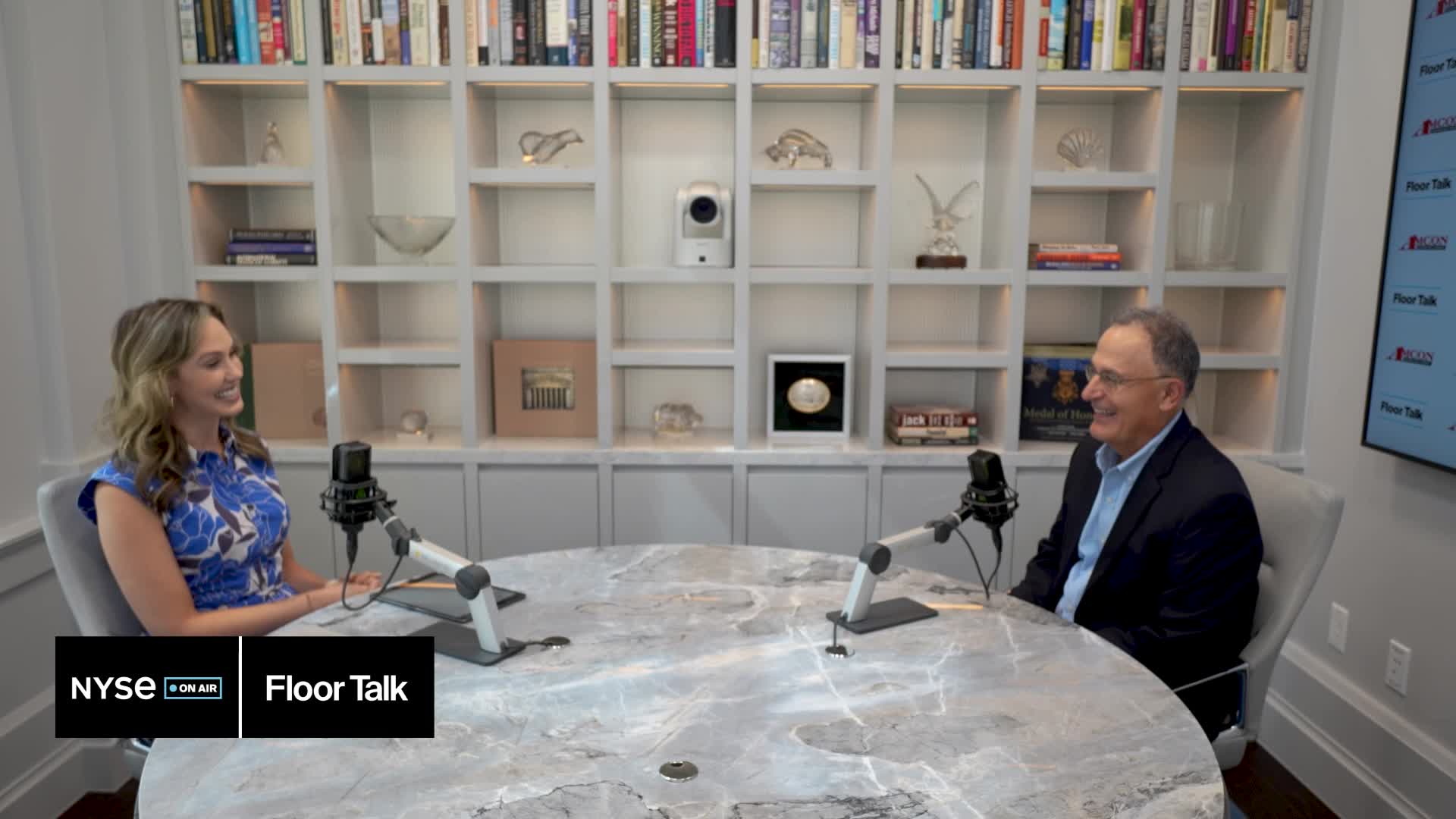 Kristen Scholer interviews Christopher Atayan at the NYSE Texas office for Floor Talk