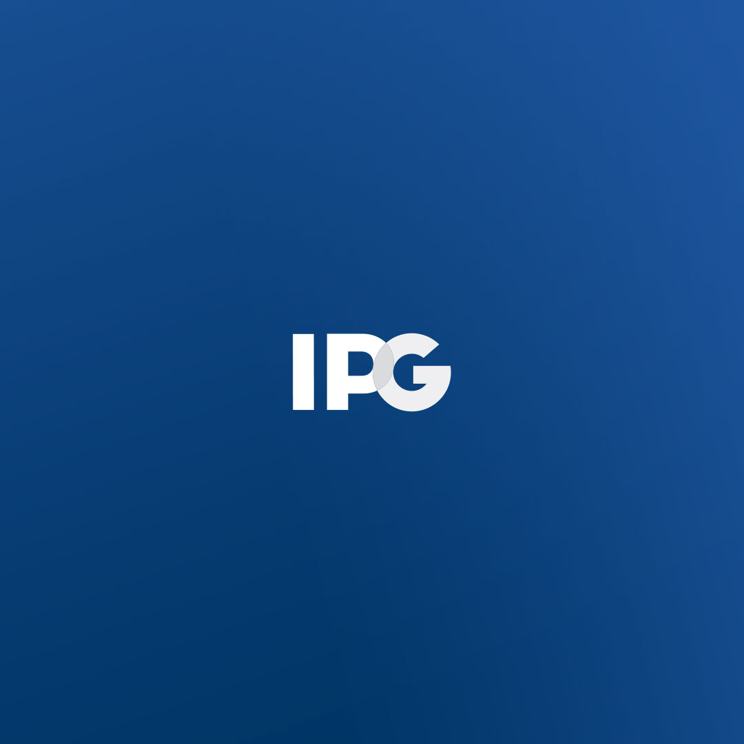 The blue and white IPG company mark