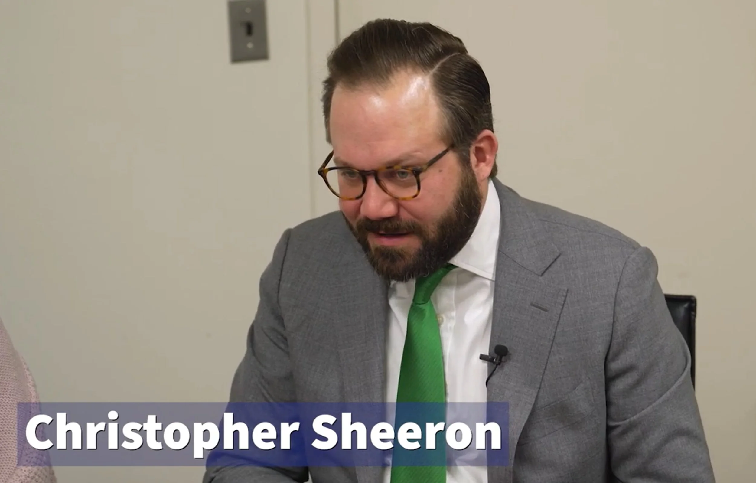 Christopher Sheeron taking part in the John S. Mulholland Family Foundation interview