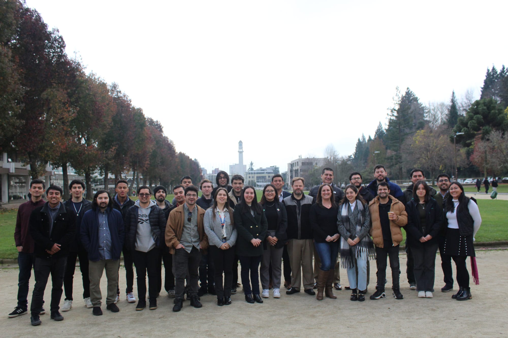 Christopher Klaus with founders and program leaders at the Universidad de Concepción in Chile