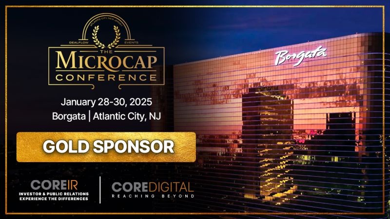 CORE IR and CORE Digital Gold Sponsor announcement for the January 28-30, 2025 Microcap Conference at the Borgata in Atlantic City