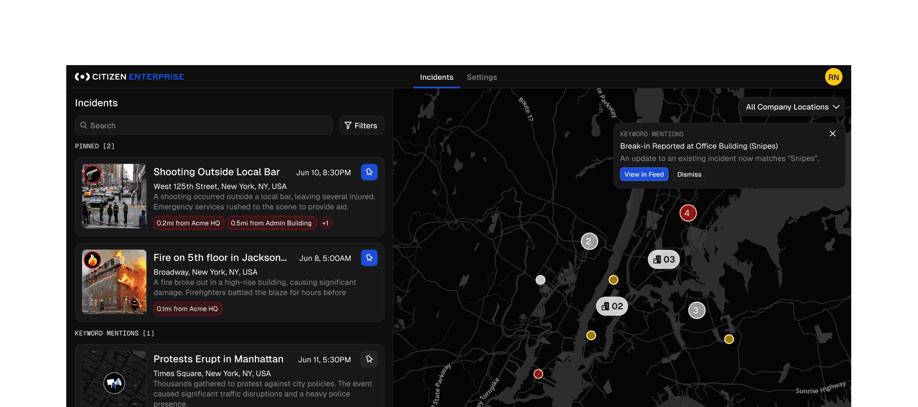 Citizen Enterprise graphic announcing incident prioritization