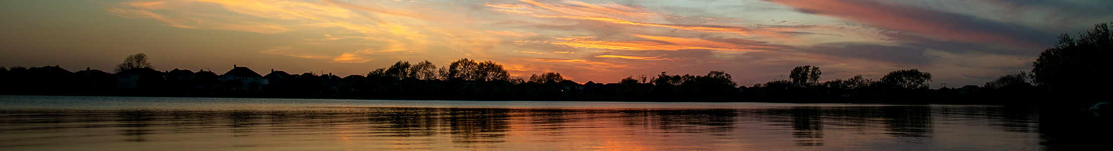 Sunset reflected across Lake Pflugerville