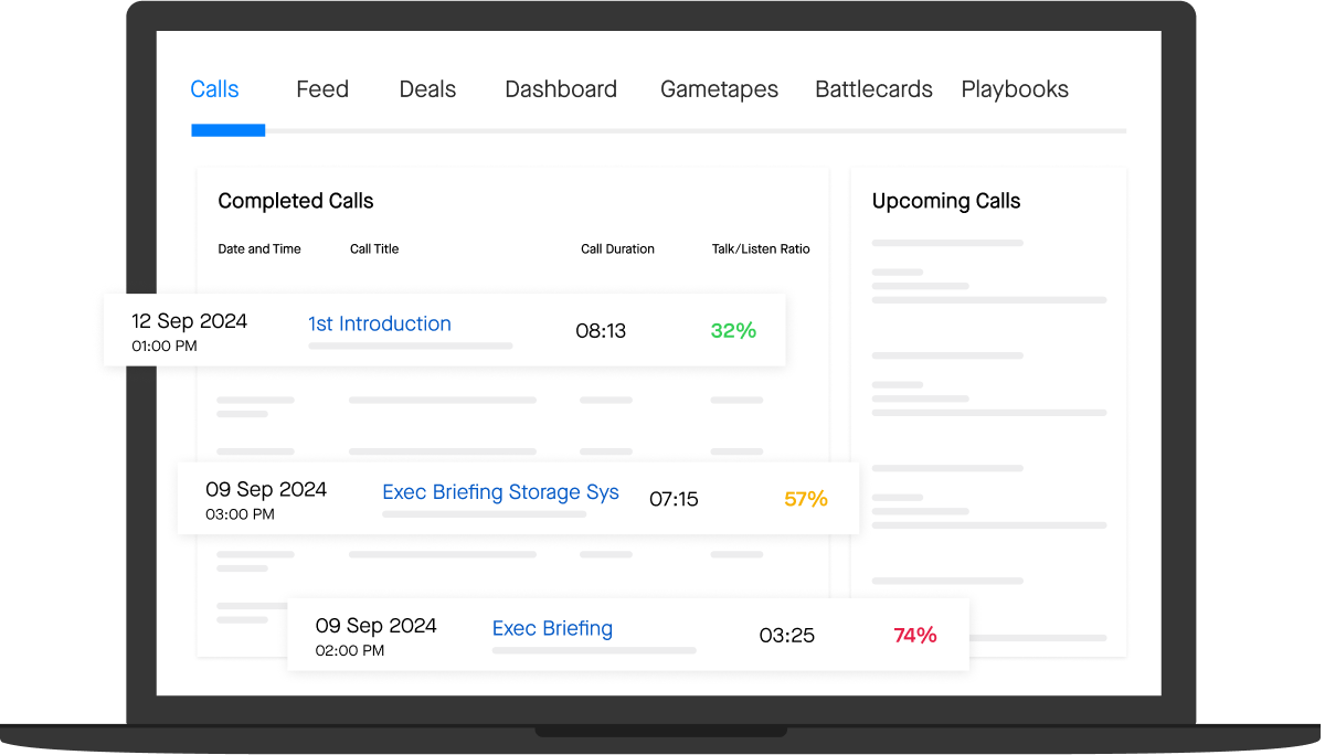 Legacy Clari Copilot conversation intelligence interface