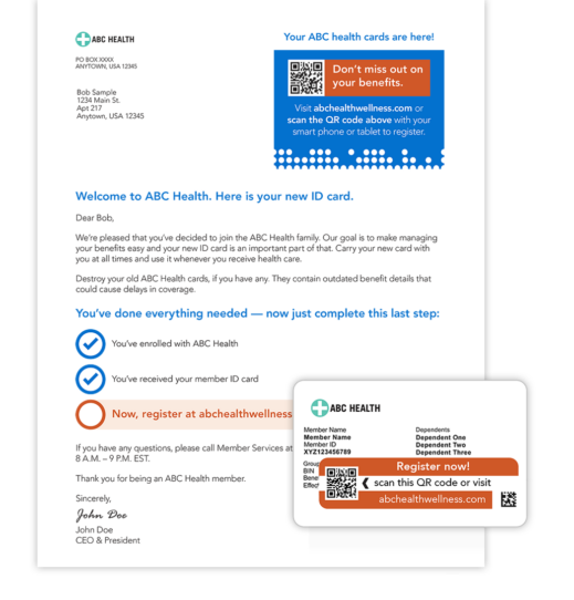 Clarity's optimized welcome-letter example