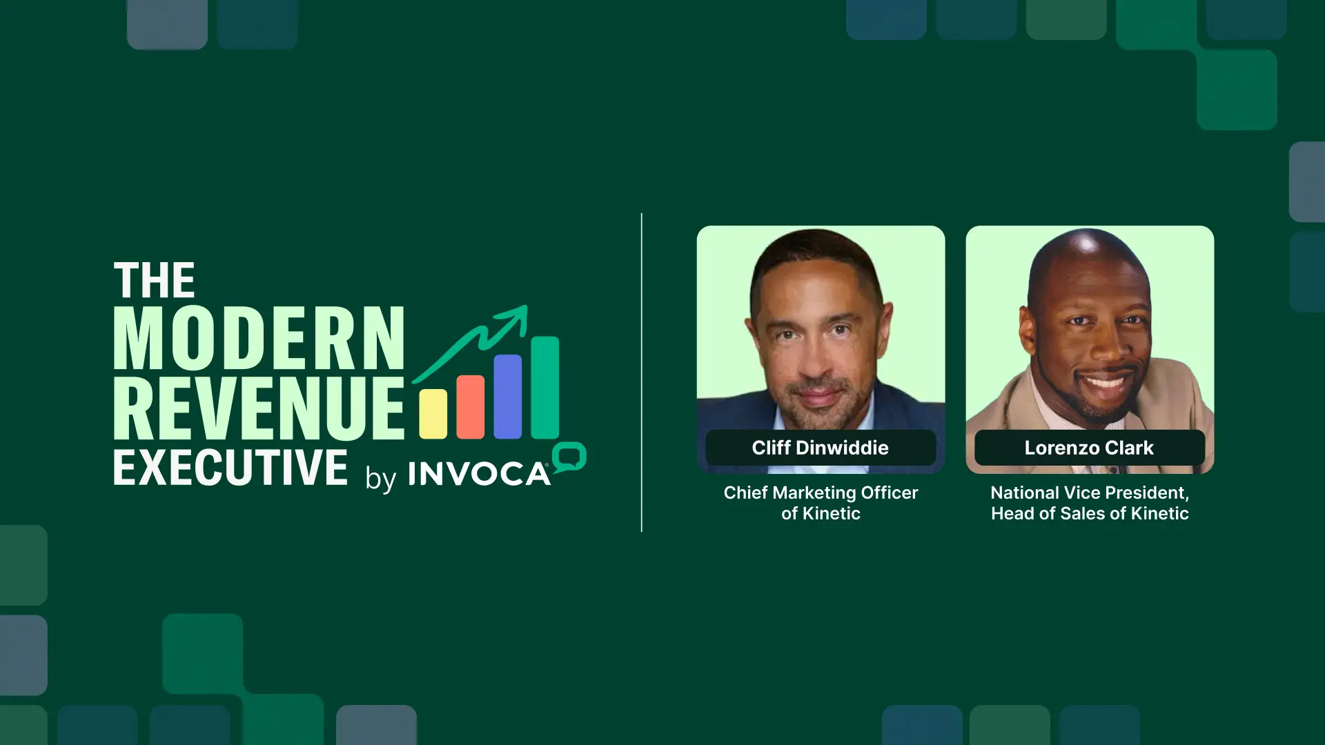 Podcast artwork showing Cliff Dinwiddie and Kinetic sales leader Lorenzo Clark
