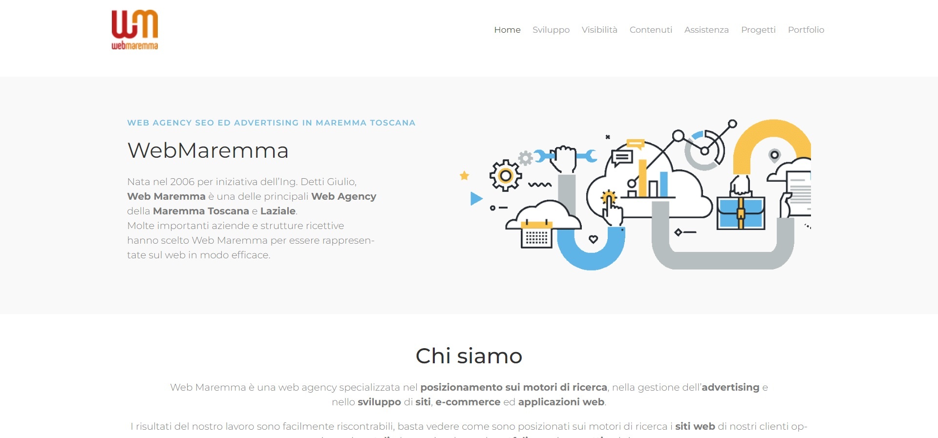 WebMaremma website screenshot showing its web agency portfolio