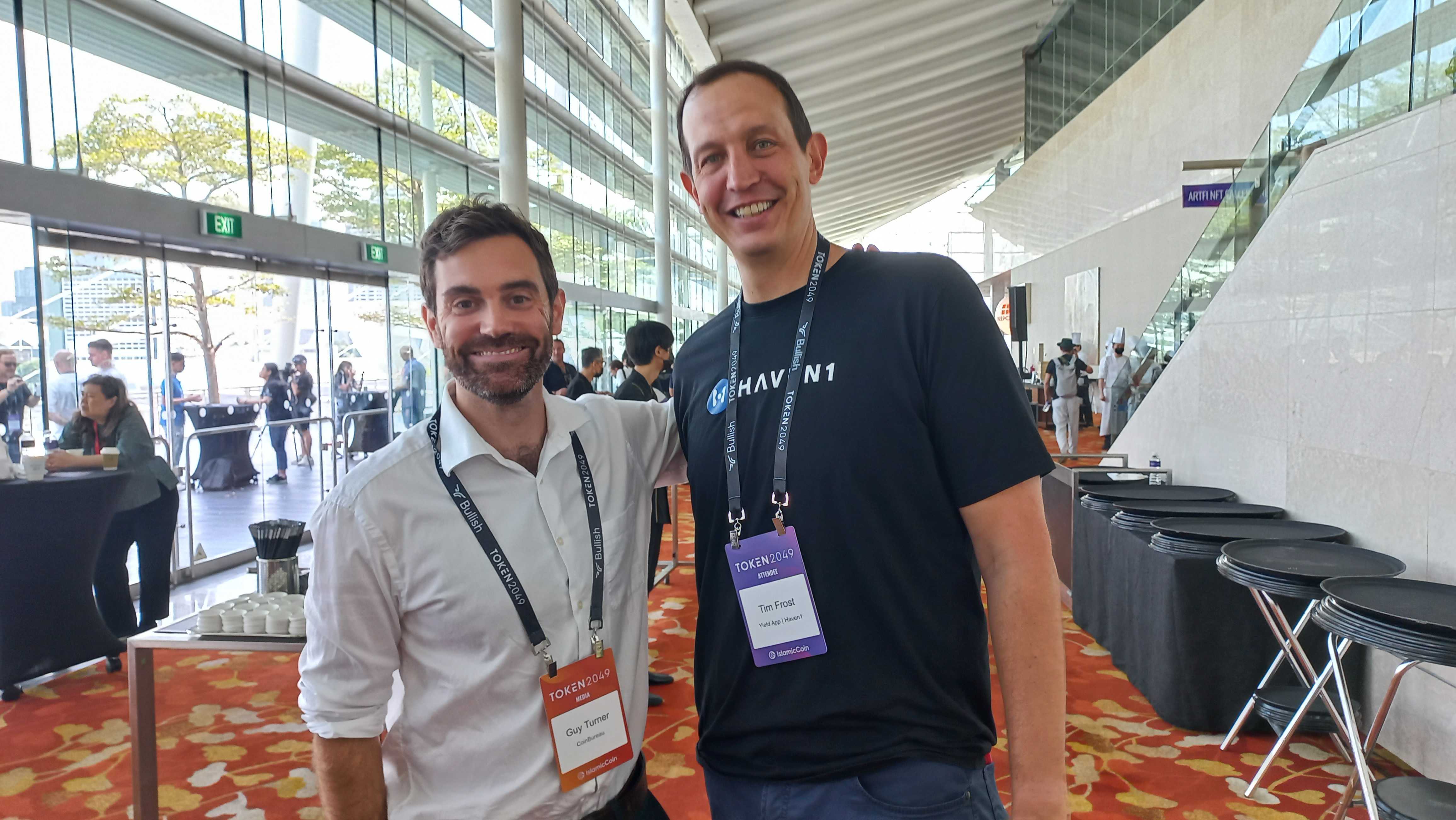 Guy Turner, left, with Tim Frost at TOKEN2049