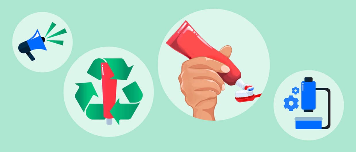 Colgate-Palmolive’s recyclable toothpaste-tube packaging illustration