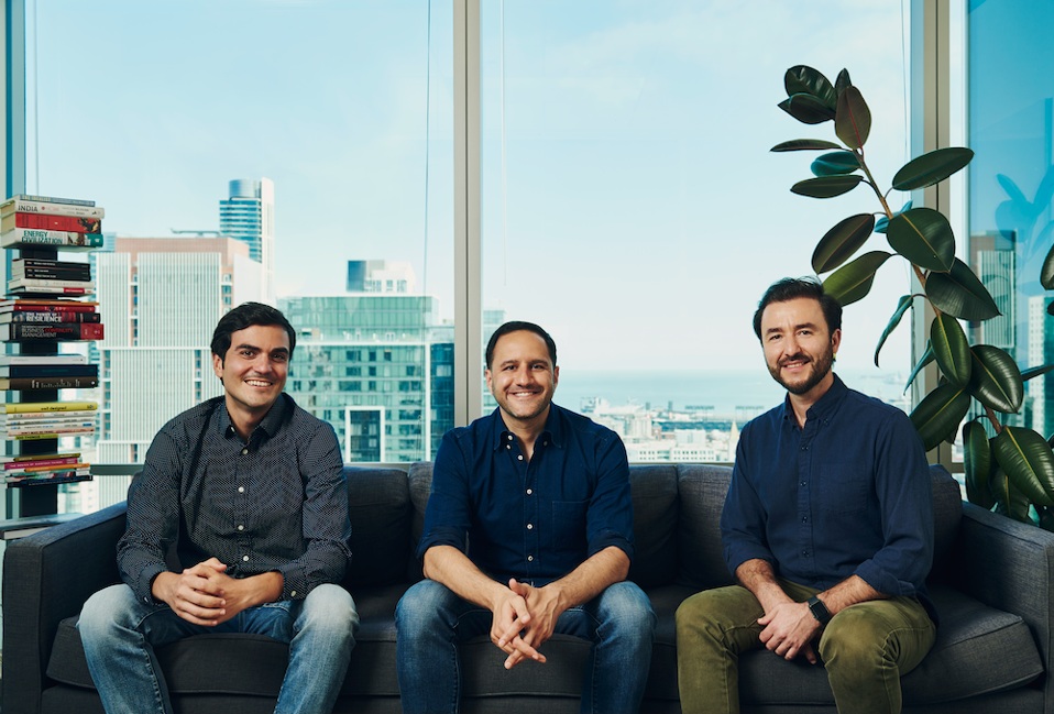 Collective co-founders Bugra Akcay, Hooman Radfar and Ugur Kaner seated together in a San Francisco office