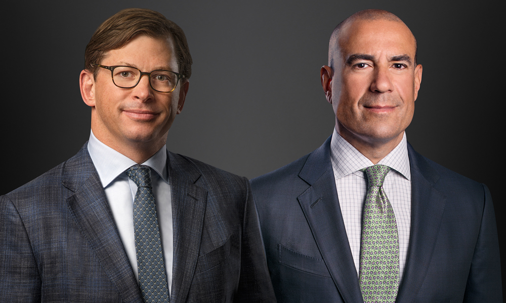 GTCR co-CEOs Collin Roche, left, and Dean Mihas, right, in a joint press portrait