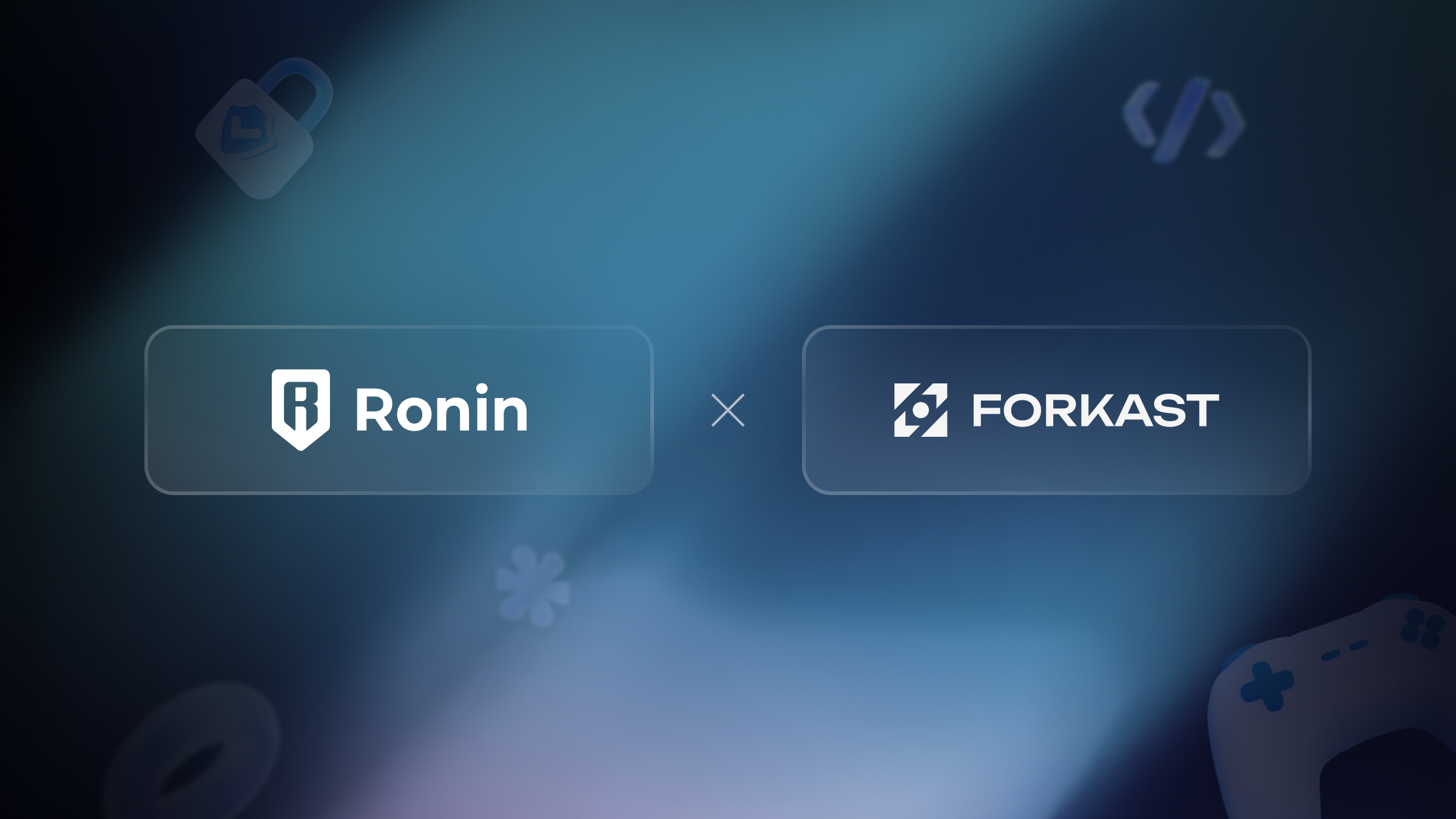 Ronin and Forkast partnership graphic announcing a gaming prediction market