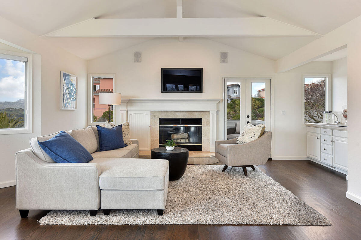 The living room painted and staged after Compass Concierge work