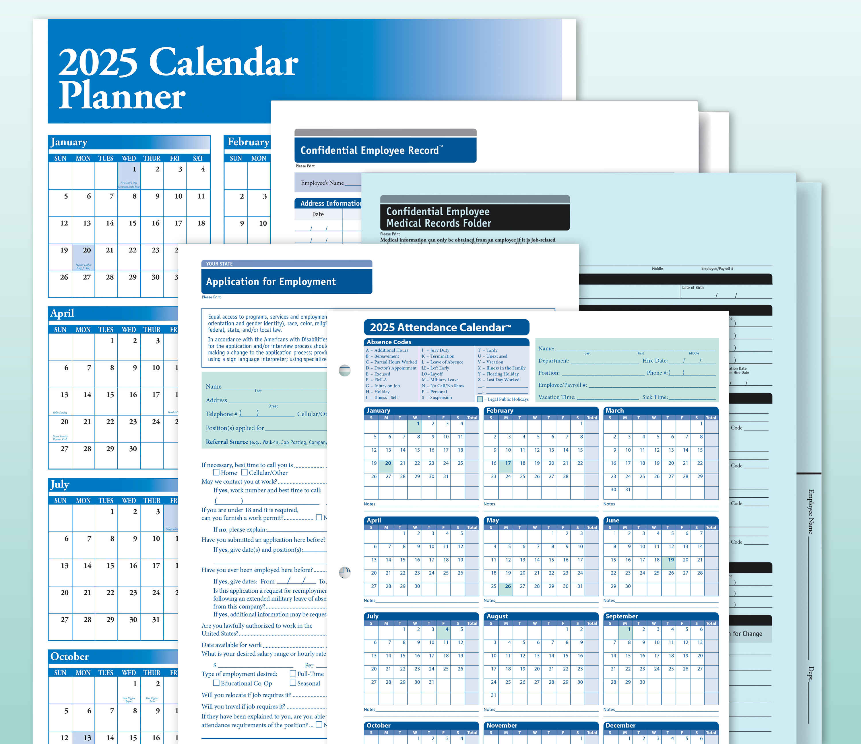 ComplyRight montage of HR forms and employee recordkeeping products