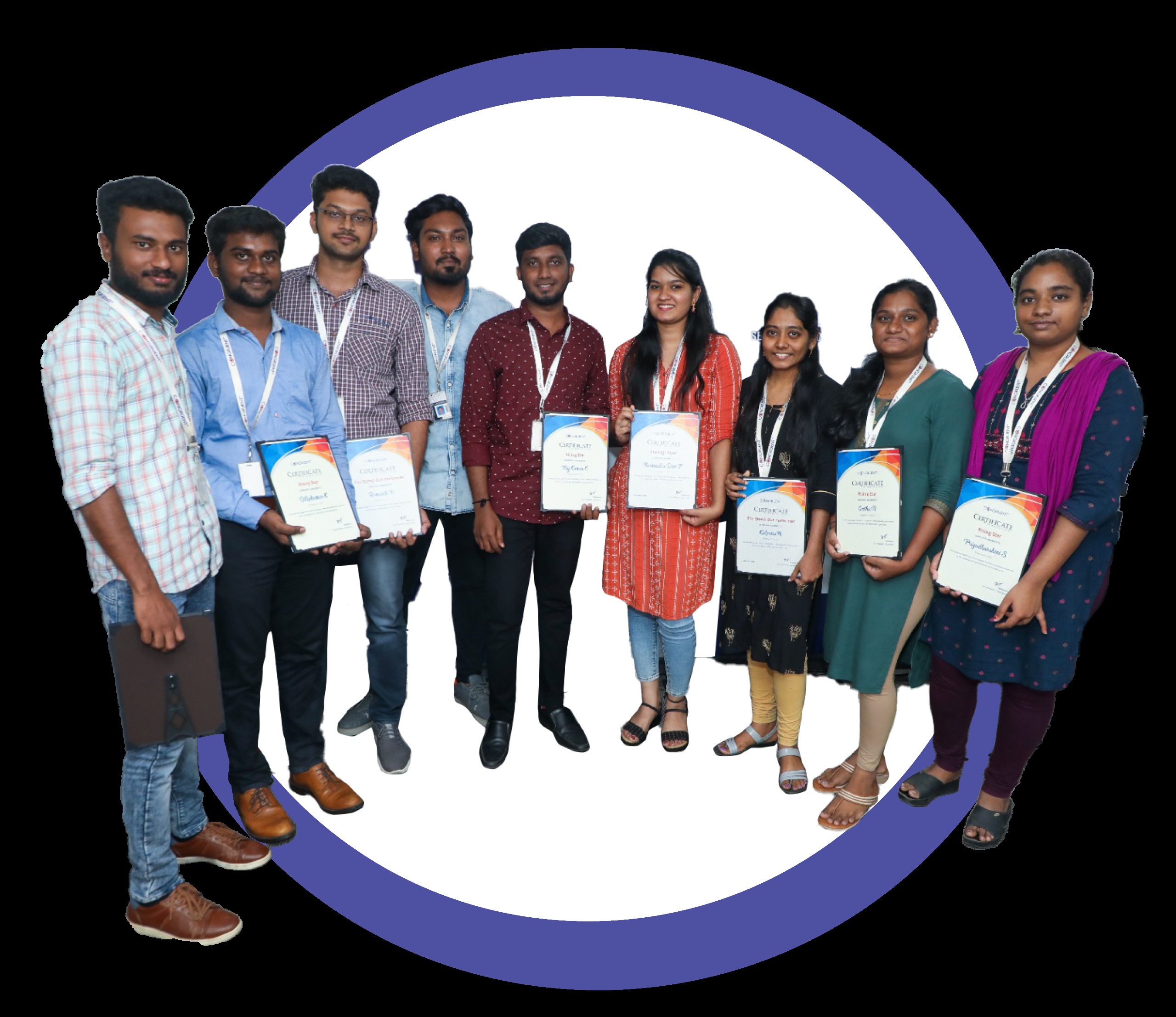 Congruent Solutions employees holding training certificates
