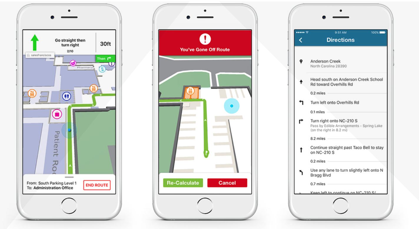 MediNav mobile product illustration showing hospital wayfinding