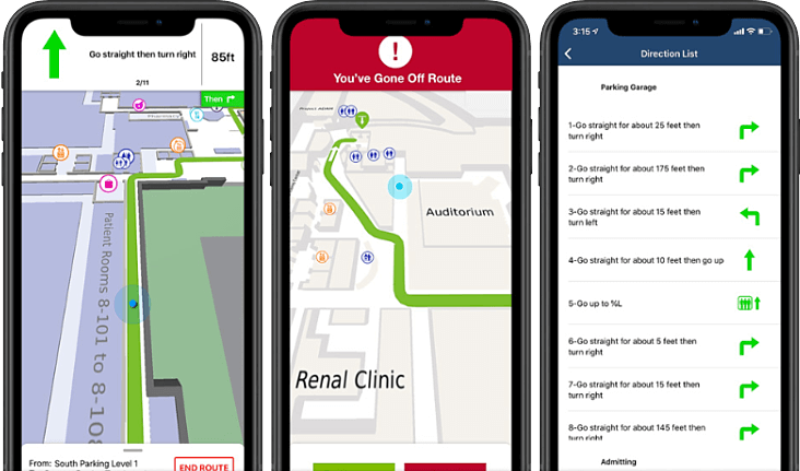 HID illustration of digital wayfinding screens