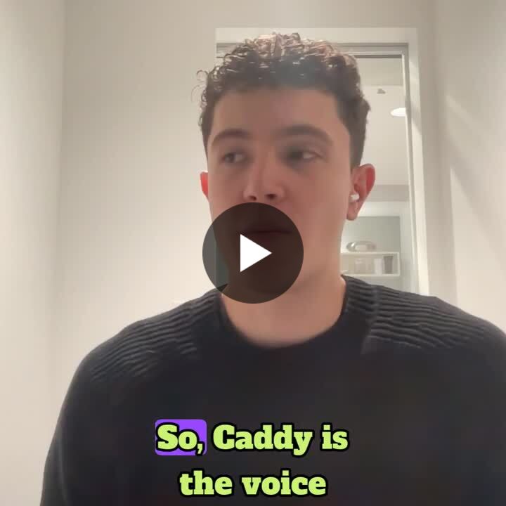 Connor Waslo speaking during a video interview about Caddy