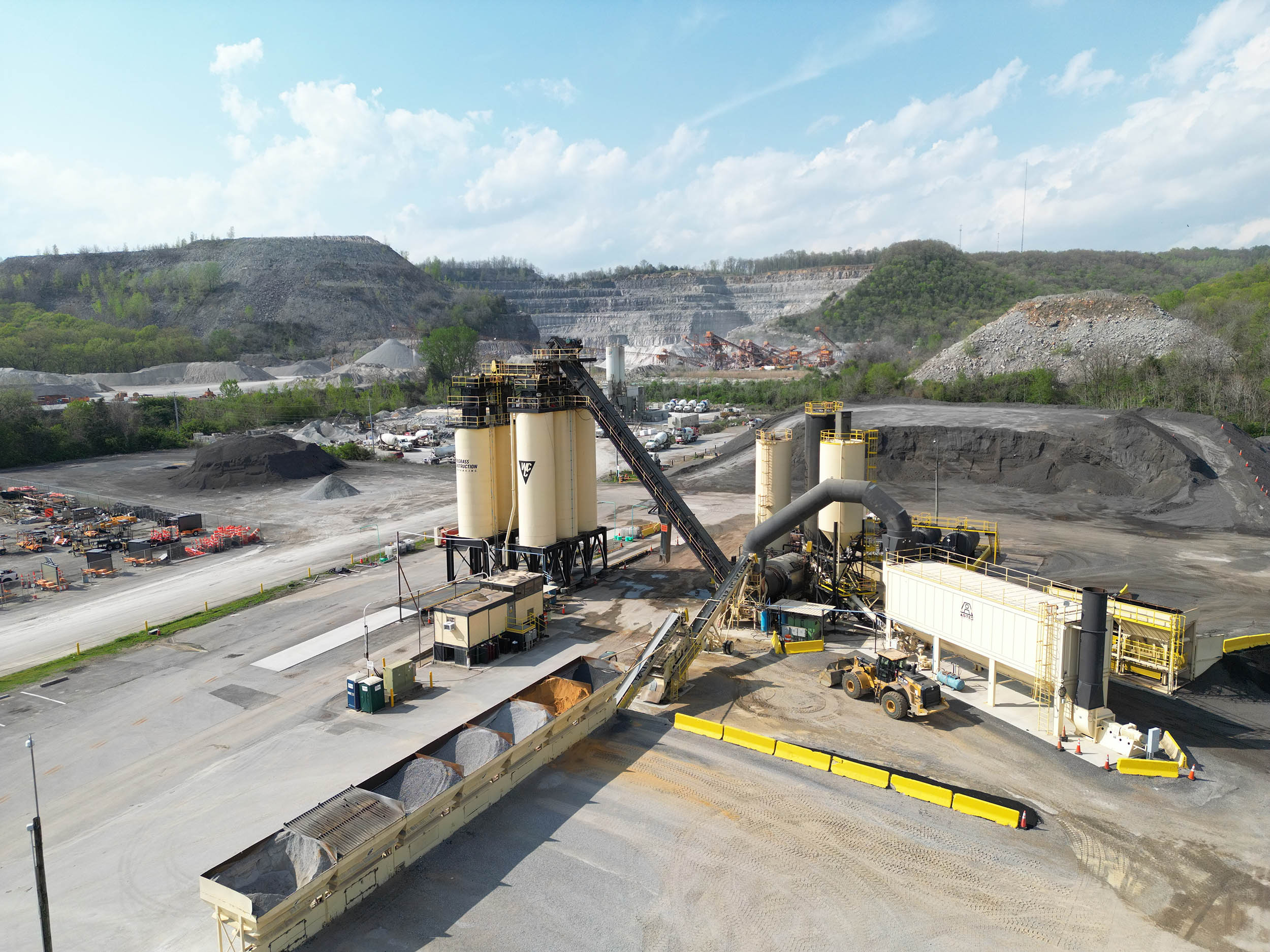 An asphalt production facility pictured by Construction Partners