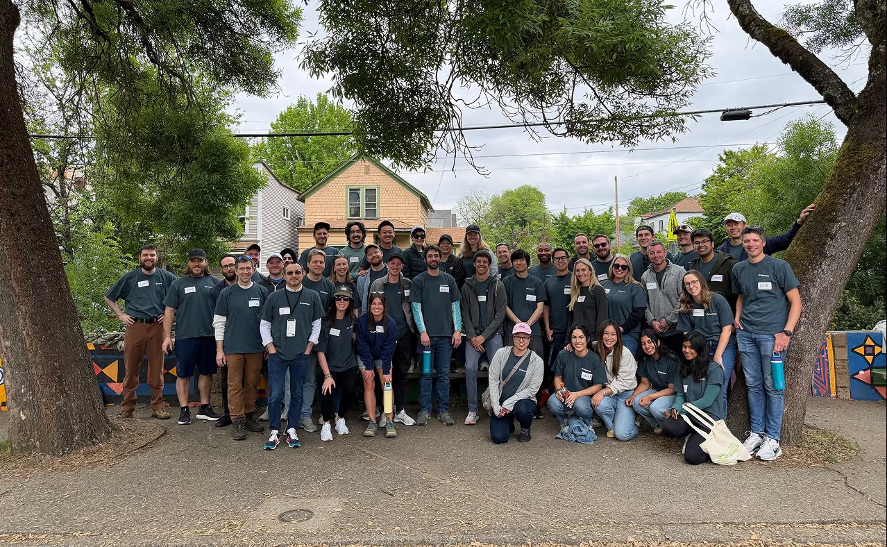 Conveyor team gathered outdoors