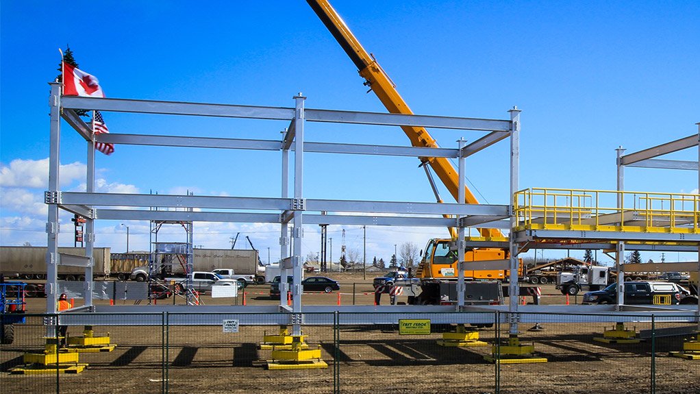 ConXtech modular pipe rack on display at the 2016 Global Petroleum Show