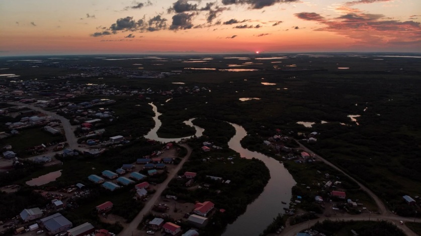 Aerial view of Bethel, Alaska, featured in Coretek Cares’ community project account