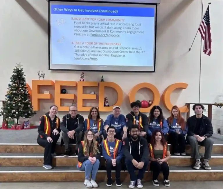 COSENTUS team volunteering at the Second Harvest Food Bank of Orange County in 2025