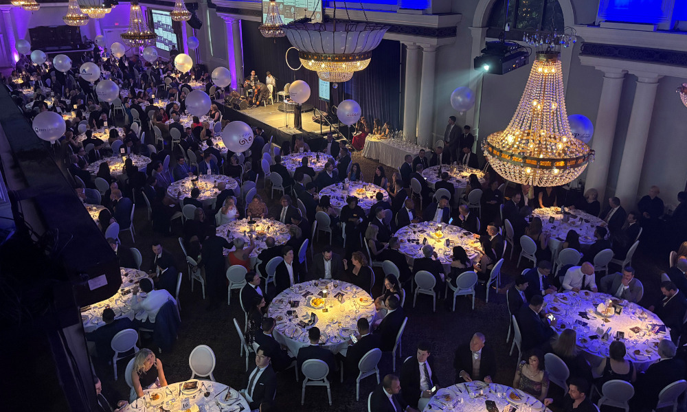 A wide view of the 2025 Wealth Professional Awards dinner in Toronto
