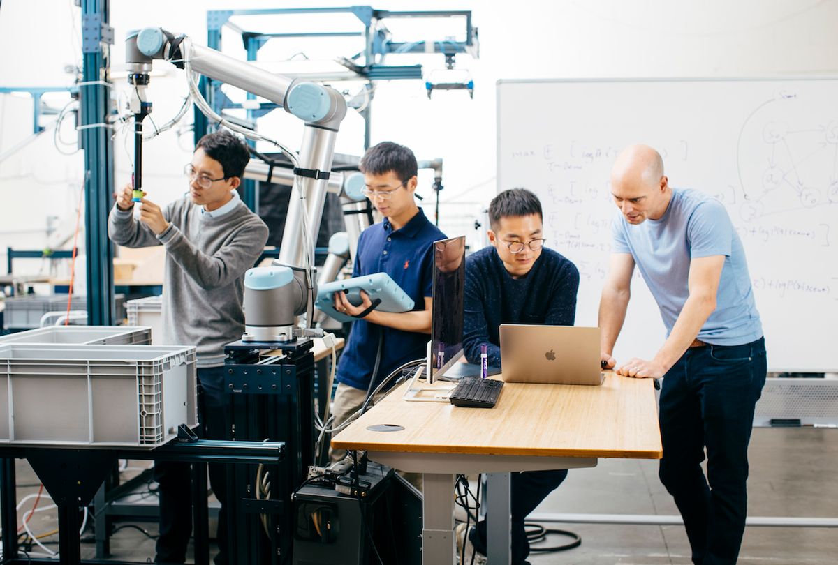Covariant co-founders Tianhao Zhang, Rocky Duan, Peter Chen and Pieter Abbeel together