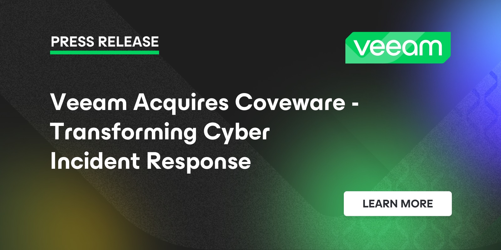 Veeam graphic announcing complete ransomware support from protection through response and recovery