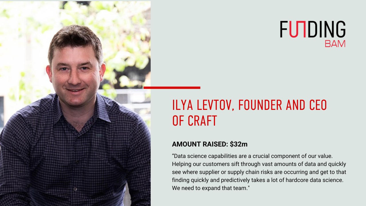 Ilya Levtov, founder and CEO of Craft, in a Funding BAM interview graphic