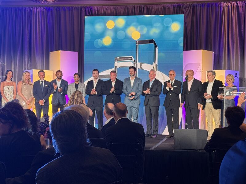 Craig Chambliss and fellow 2026 EY Entrepreneur Of The Year Pacific Southwest winners onstage at the award gala
