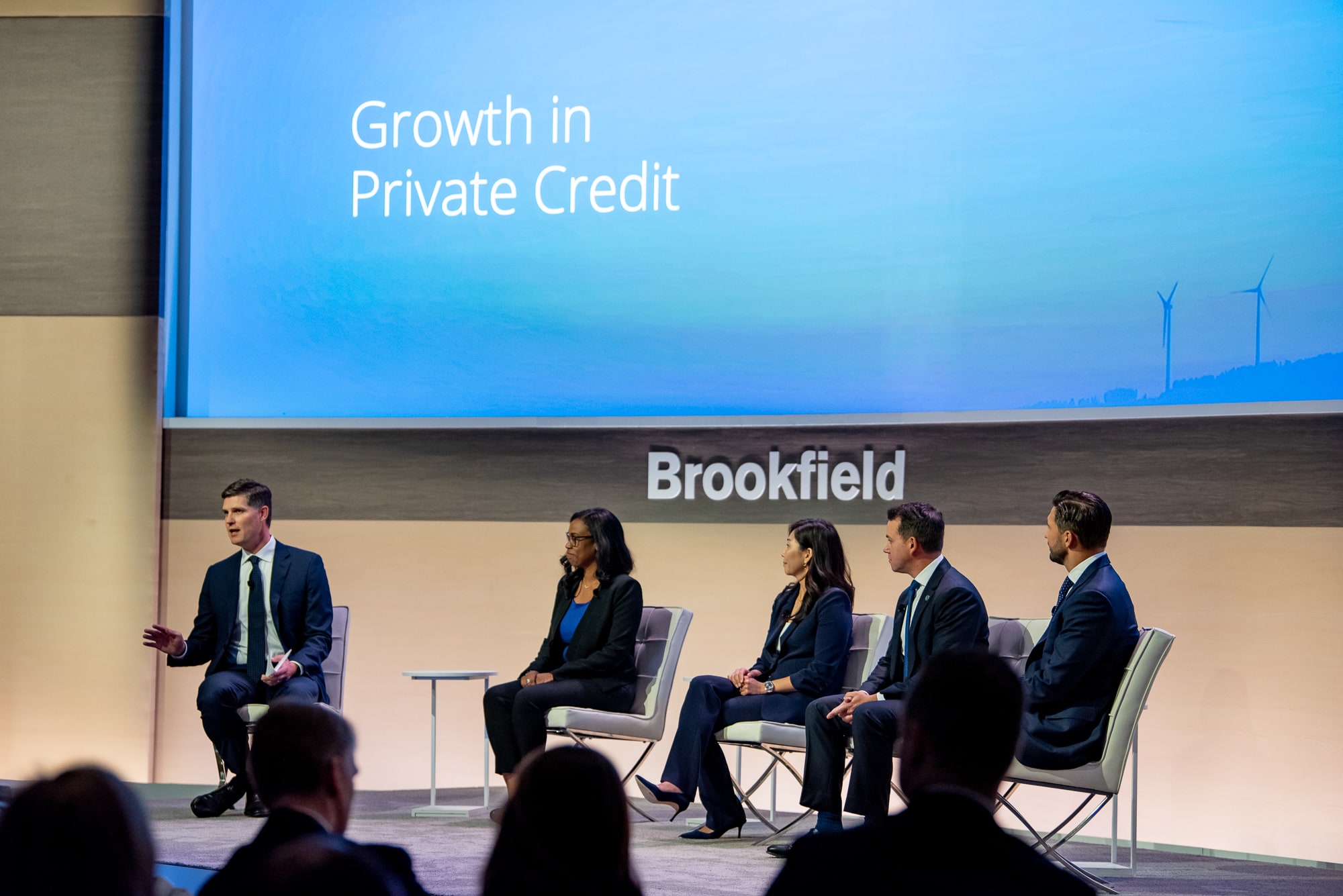 Craig Noble, seated at the far left, moderates Brookfield’s 2024 Investor Day credit panel