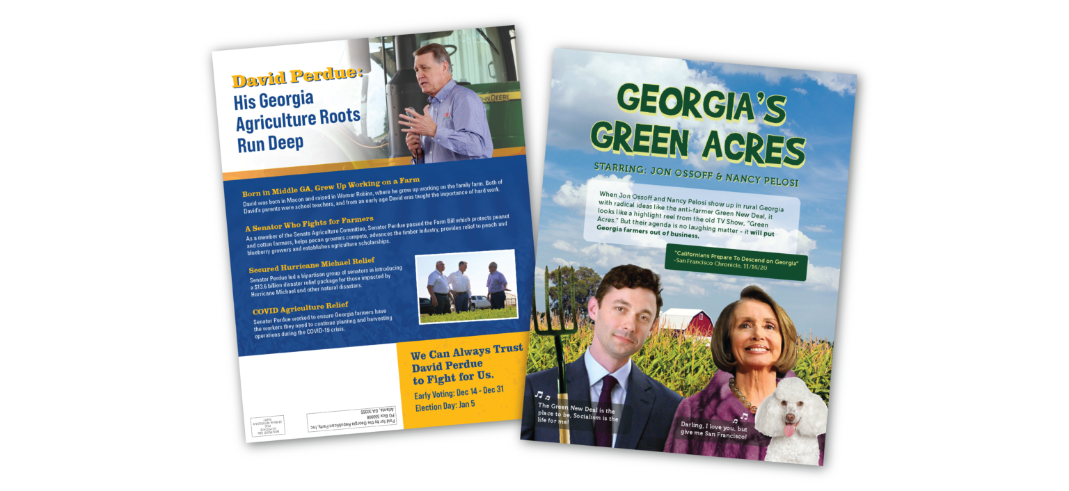 Examples of contrast campaign mail created by Creative Direct