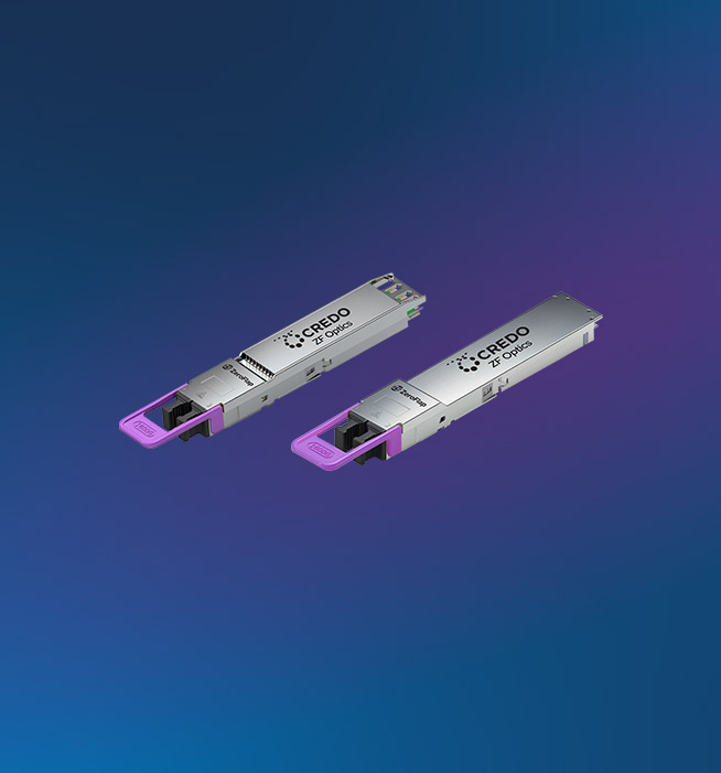 Credo press image introducing its 1.6T ZeroFlap optical transceivers
