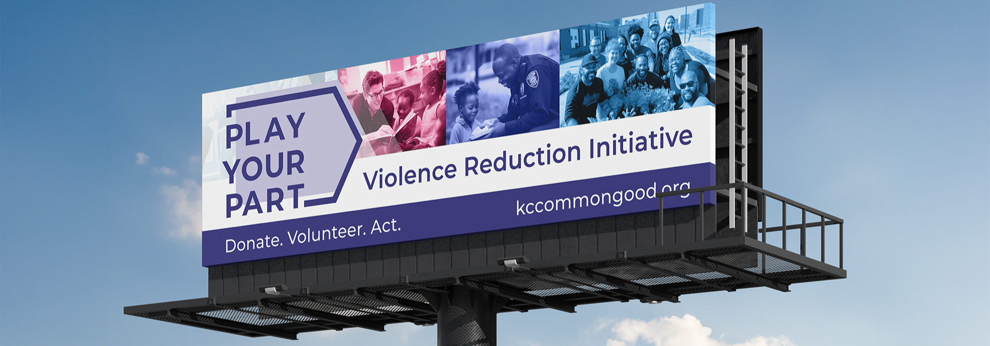 A collection of Play Your Part campaign graphics created for KC Common Good