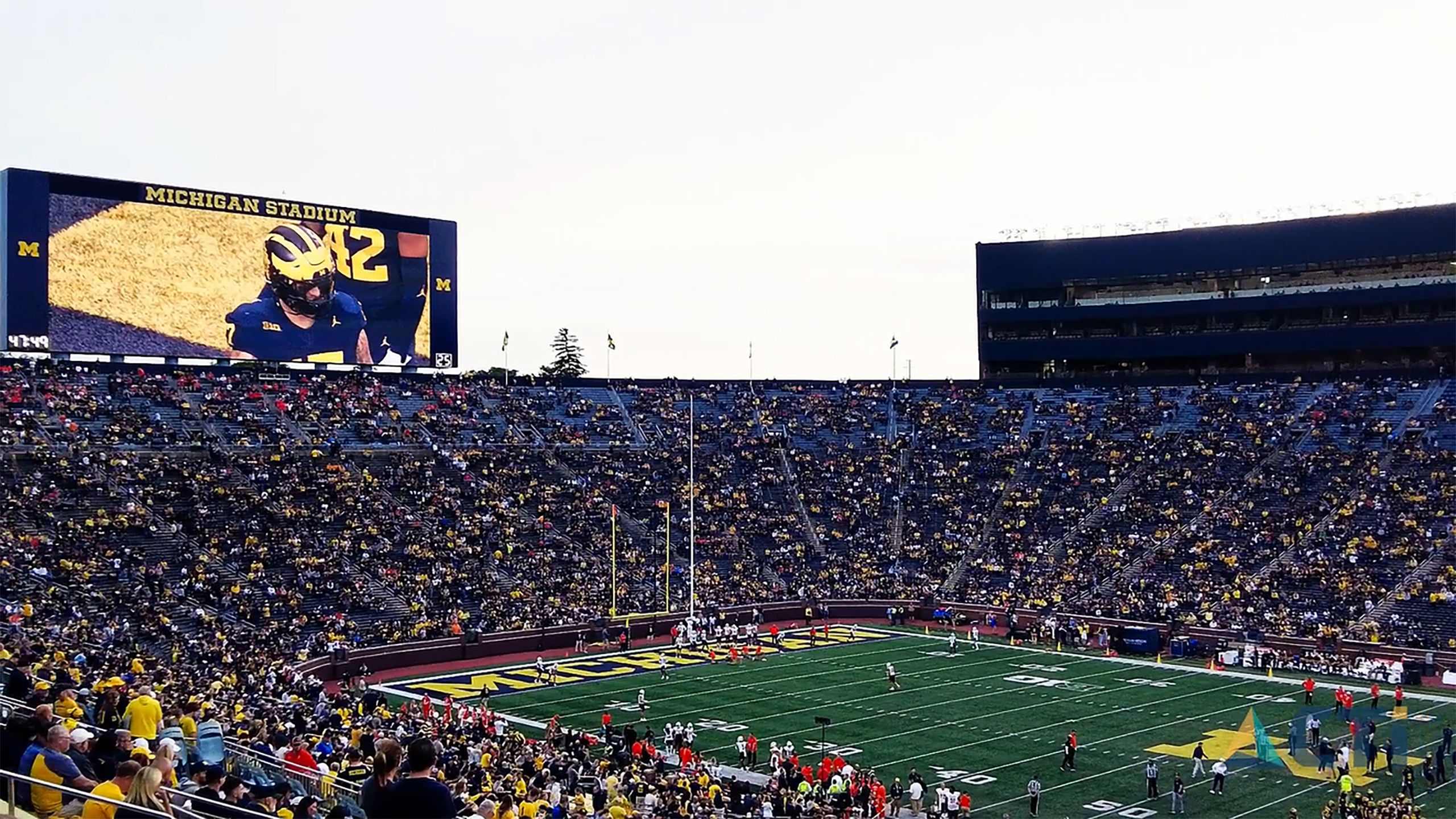 Michigan Stadium filled with spectators on game day