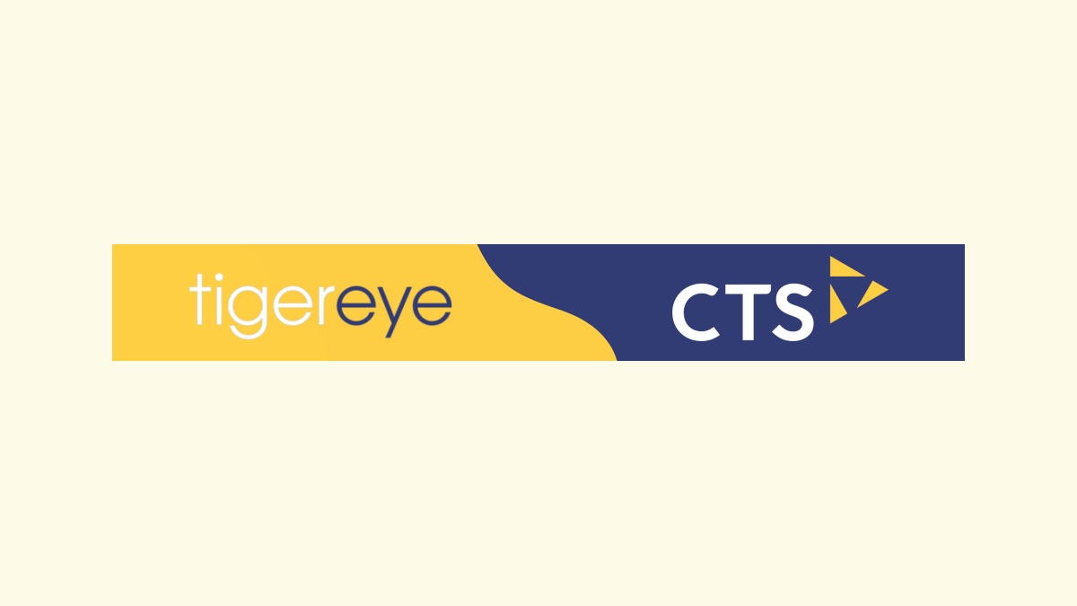 Tiger Eye and CTS logos joined in a 2022 acquisition graphic