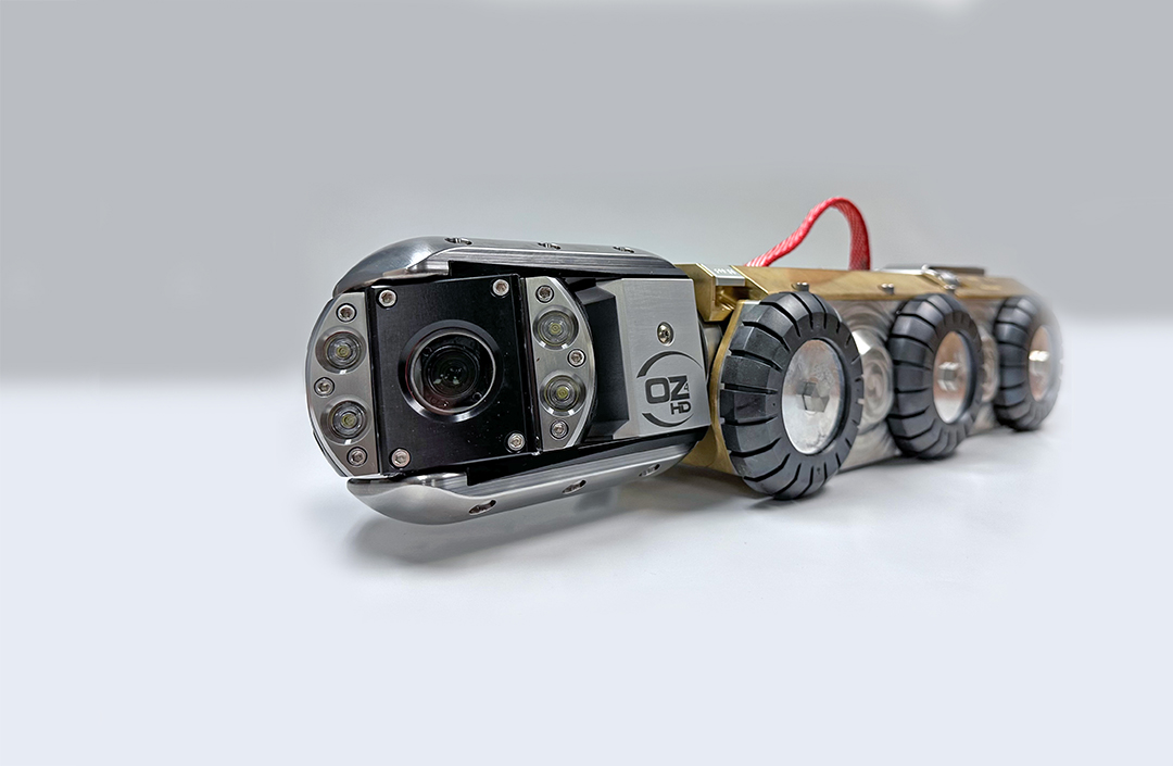 CUES OZ4-HD camera mounted on a Compact Pipe Ranger